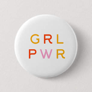 Girl-Power   GRL PWR   Moderner Feminist   Minimal Button