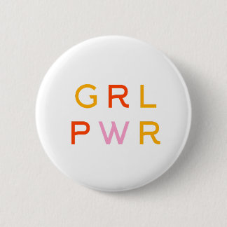 Girl-Power | GRL PWR | Moderner Feminist | Minimal Button