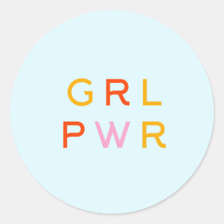 Girl-Power | GRL PWR | Moderner Feminist | Minimal Runder Aufkleber