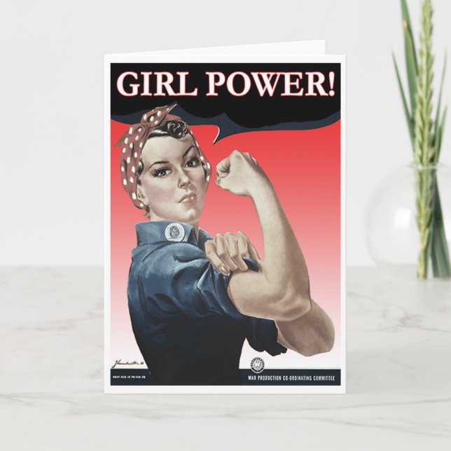 Girl-Power-Grußkarte Karte (Vorderseite)