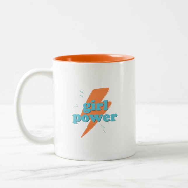 Girl-Power-Kaffeemaschine Tasse - fett & inspirier (Links)