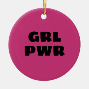 Girl-Power Keramik Ornament