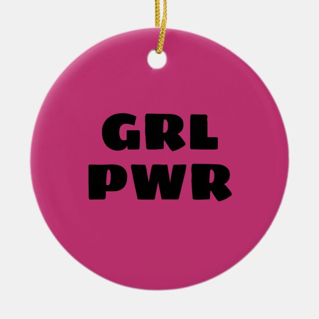 Girl-Power Keramik Ornament (Vorne)
