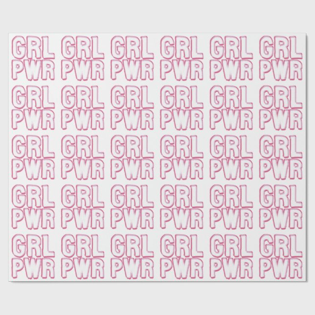 Girl Power Lettering Geschenkpapier (Flach)