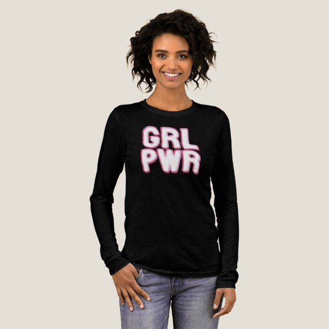 Girl Power Lettering Tri-Blend Shirt (Volle Vorderseite)