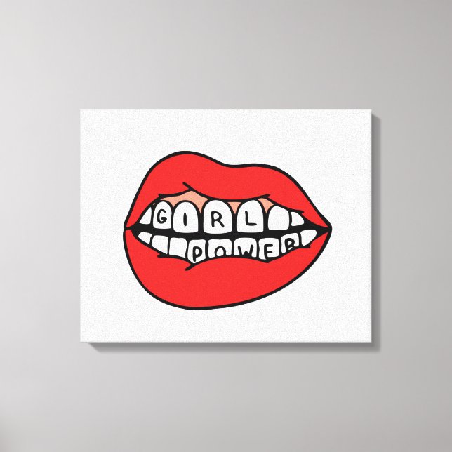 Girl Power Lips Leinwanddruck (Vorderseite)