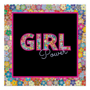 Girl-Power   Pink Girly Beautiful Wildblume Frauen Poster