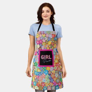 Girl-Power Pink Girly Beautiful Wildblume Frauen Schürze