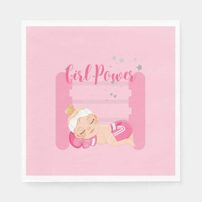 Girl-Power pink Serviette (Vorderseite)