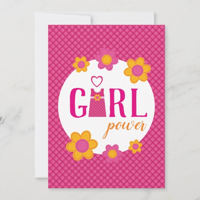 Girl-Power Rosa Fuchsia karierte Blütenquelle Blum (Vorderseite)