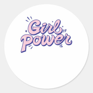 Girl-Power Runder Aufkleber