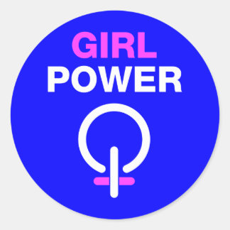 Girl-Power Runder Aufkleber