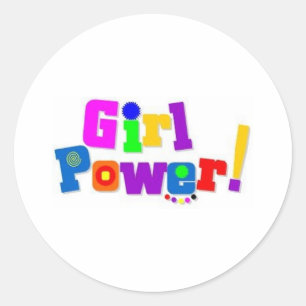Girl-Power Runder Aufkleber