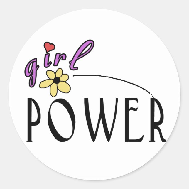 Girl-Power Runder Aufkleber (Vorderseite)