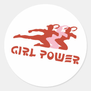 Girl-Power Runder Aufkleber