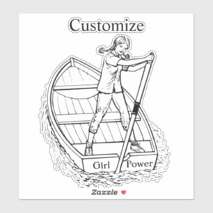 Girl Power Sculling Boat Thunder_Cove  Aufkleber