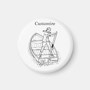 Girl Power Sculling Boat Thunder_Cove Magnet