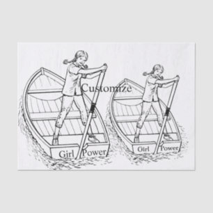 Girl Power Sculling Boat Thunder_Cove Seidenpapier