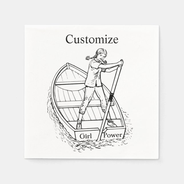 Girl Power Sculling Boat Thunder_Cove Serviette (Vorderseite)