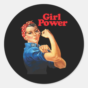 Girl Power T Shirt Frauenweibchen Roar Resist No Runder Aufkleber