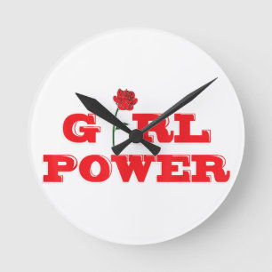 Girl Power T - Shirt - Phantastische Frauen Weibli Runde Wanduhr