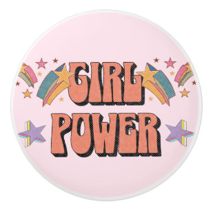 Girl-Power-Textdesign mit Sternen Keramikknauf