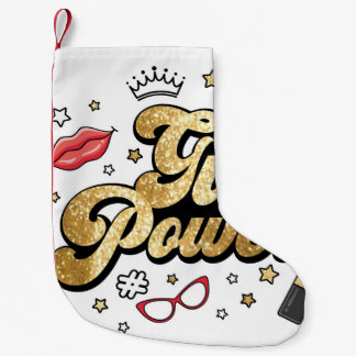 Girl Power: Vintager feministischer Glitzer. Kleiner Weihnachtsstrumpf