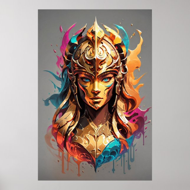 Girl-Power: Warrior-Frau v01 Poster (Vorne)