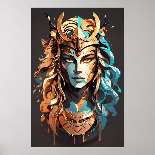 Girl-Power: Warrior-Frau v02 Poster (Vorne)