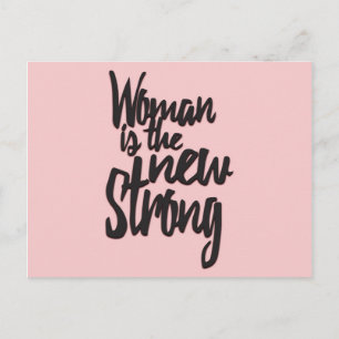Girl Power Woman ist der neue Strong in Pink Black Postkarte