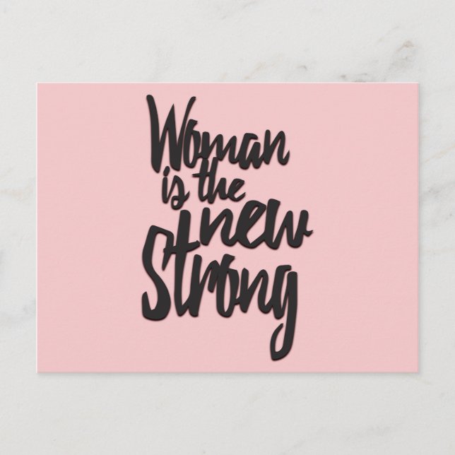 Girl Power Woman ist der neue Strong in Pink Black Postkarte (Vorderseite)