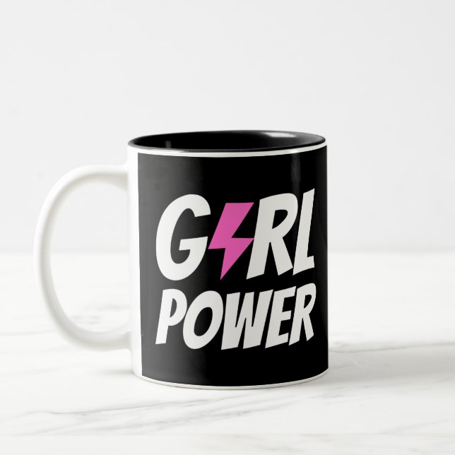 Girl-Power Zweifarbige Tasse (Links)