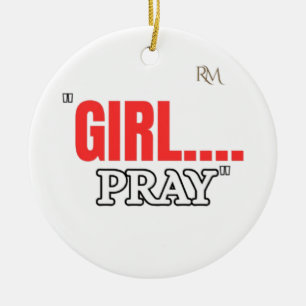 Girl Pray T-Shirt Christliches T-Shirt auf Glaub Keramik Ornament