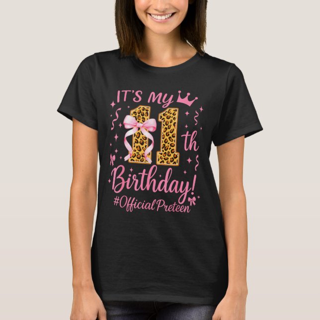 Girl Preteen Nk Coquette Bow Its My 11th Birthday  T-Shirt (Vorderseite)
