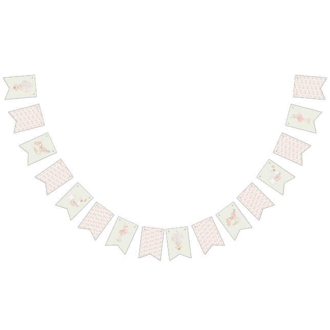 Girl Princess Fairytale Ballerina Sage Cream Party Wimpelkette (Alle)