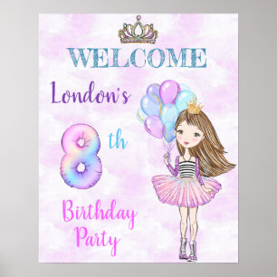 Girl Princess Lavender Turquoise Poster