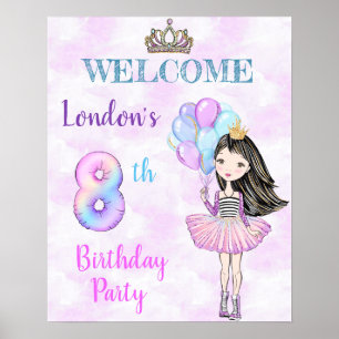 Girl Princess Lavender Turquoise Poster