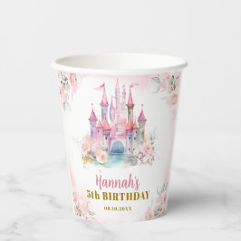 Girl Princess Royal Burg Fünfter Geburtstag Pappbecher