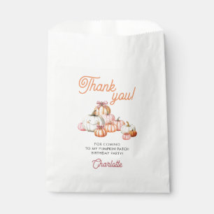 Girl Pumpkin Patch Bows Geburtstagsparty Danke Geschenktütchen