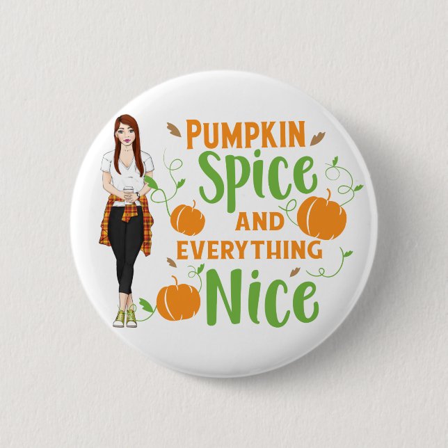 Girl Pumpkin Spice Button (Vorderseite)