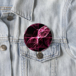 Girl Punk Rock Pink Energy Waves Button