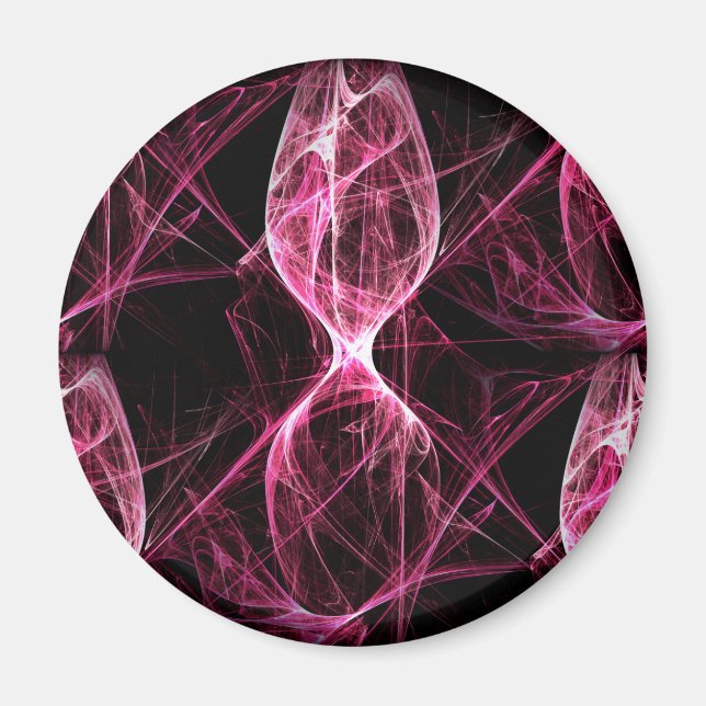 Girl Punk Rock Pink Energy Waves Magnet (Vorne)