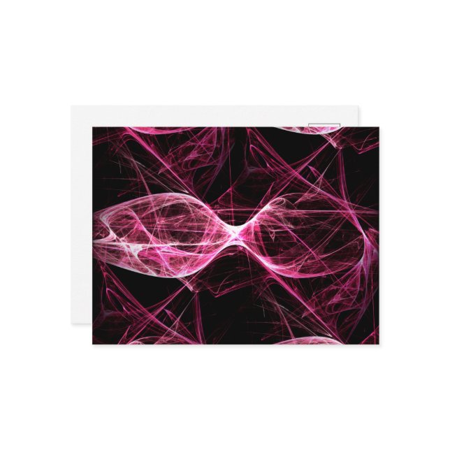 Girl Punk Rock Pink Energy Waves Postkarte (Vorderseite/Rückseite Beispiel)