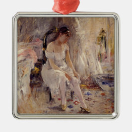 Girl Putting auf ihre Strümpfe (von Berthe Morisot Ornament Aus Metall