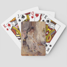 Girl Putting auf ihre Strümpfe (von Berthe Morisot