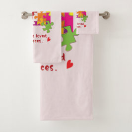 Girl Puzzle zum Geburtstag Liebe zu Stücken Badhandtuch Set