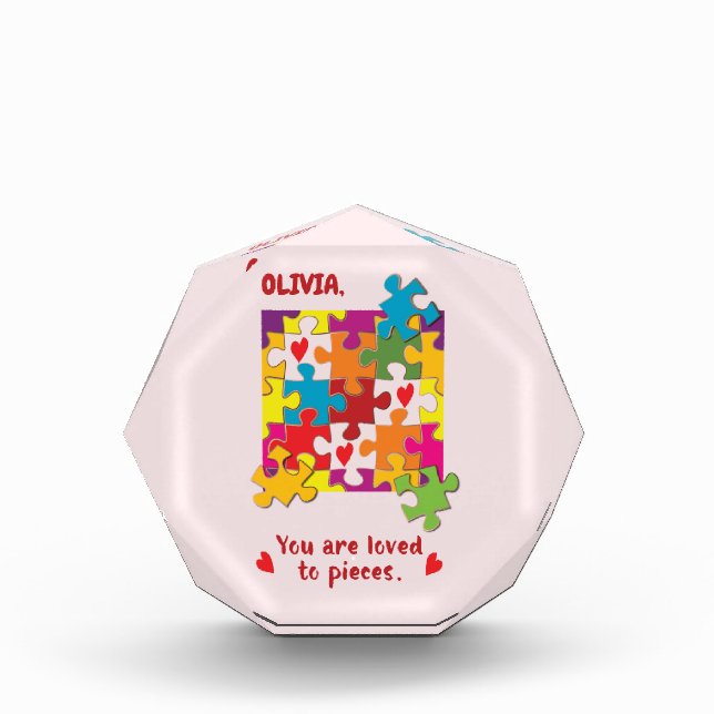 Girl Puzzle zum Geburtstag Liebe zu Stücken Fotoblock (Vorderseite)