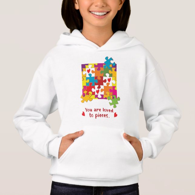 Girl Puzzle zum Geburtstag Liebe zu Stücken Hoodie (Vorderseite)