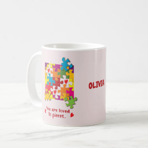 Girl Puzzle zum Geburtstag Liebe zu Stücken Kaffeetasse