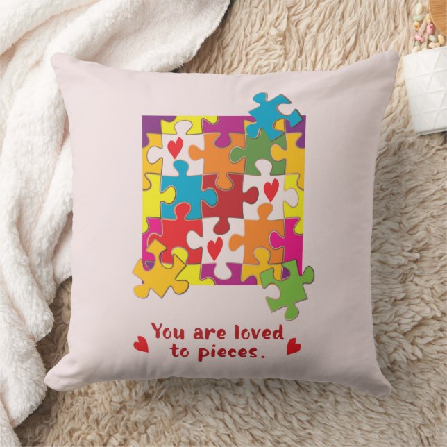 Girl Puzzle zum Geburtstag Liebe zu Stücken Kissen (Decke)